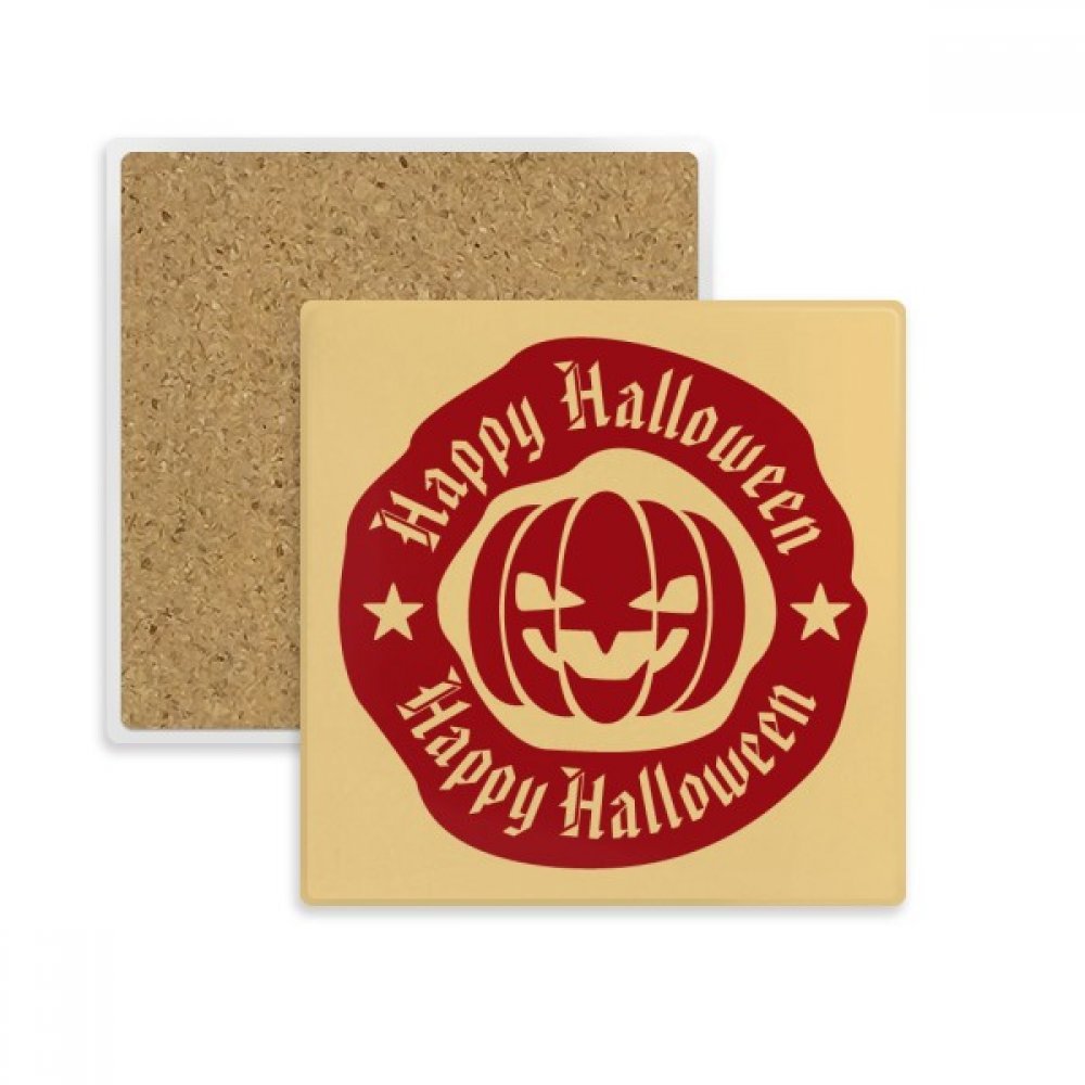 Coaster carré pierre absorbante dessous de verre citrouille Halloween pour tasse
