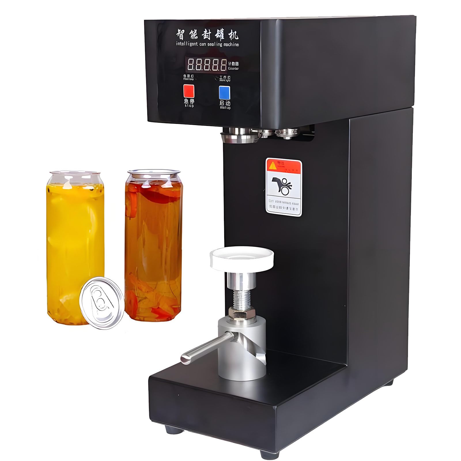 Huansebesity Black Tin Can Sealer Machine,Semi Automatic Soda Seamer,180W Electric Can Seamer With Lcd Counter,Height Adjustable Structure,Suitable For Beer Juice Cans,Home And Commercial Use