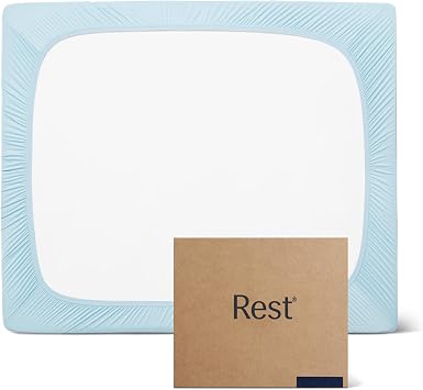 REST Evercool+ Fitted Sheet, Full Size, Light Blue, 15" Deep up to 18, Breathable Bedding for Hot Sleeper and Night Sweats, Bed Sheet with Ionic+ Self-Cleaning Silver Yarn for Sensitive Skin