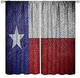 ZhiRain Texas Flag Curtains Texas State Flags Theme Print Pattern Curtain with Rod Pocket for Bedroom Living Room Home Decor Drapes Thermal Insulated Window Treatments 2 Panels Set 42x45 Inch
