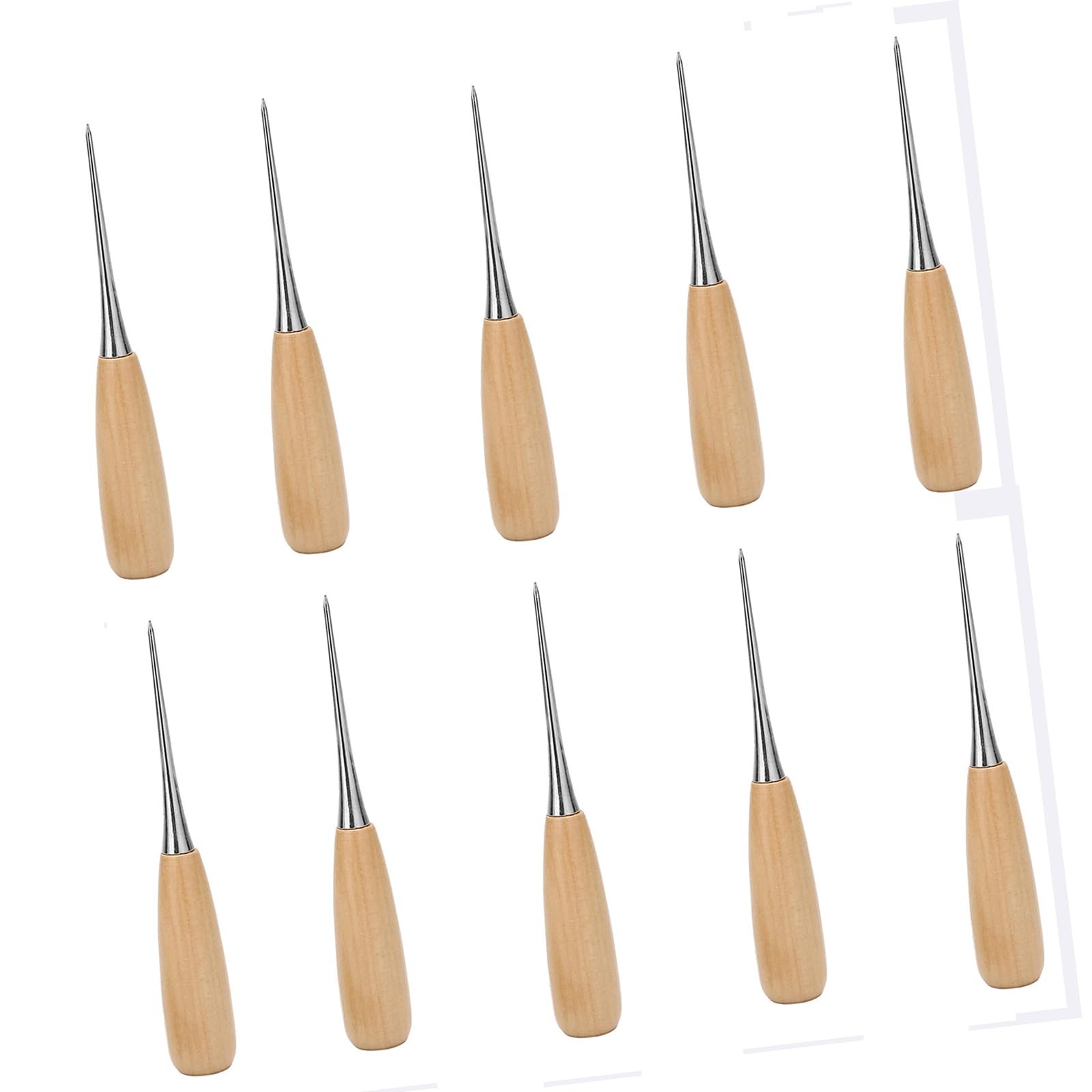 Tsophreniq Wood Handle Awl for Shoemaking Leather Crafting and Projects with Ground Tip Wood Handle Alloy Awl