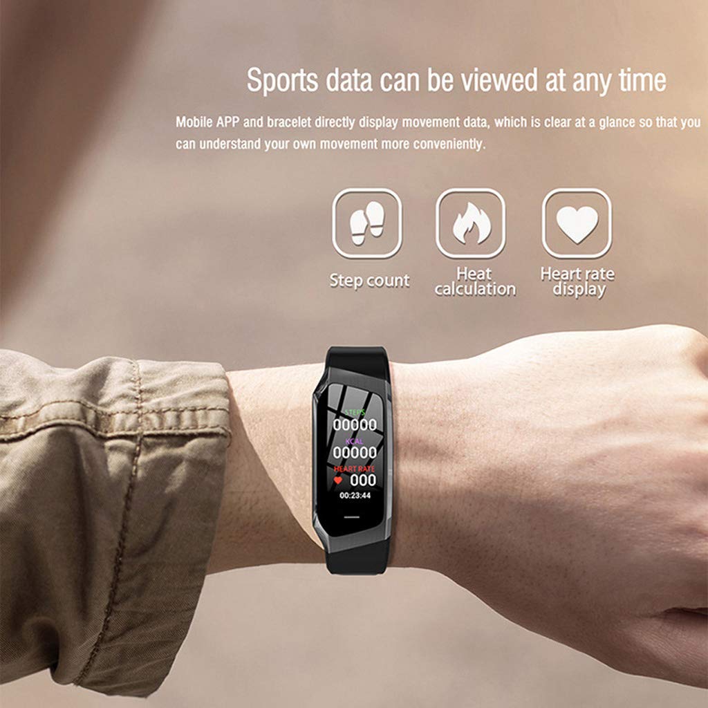 Fitness Trackers, Activity Tracker Monitor De Ritmo Cardíaco Pulsera Podómetro con Monitor De Sueño Reloj Inteligente, para Hombres Mujeres Niños Android iOS