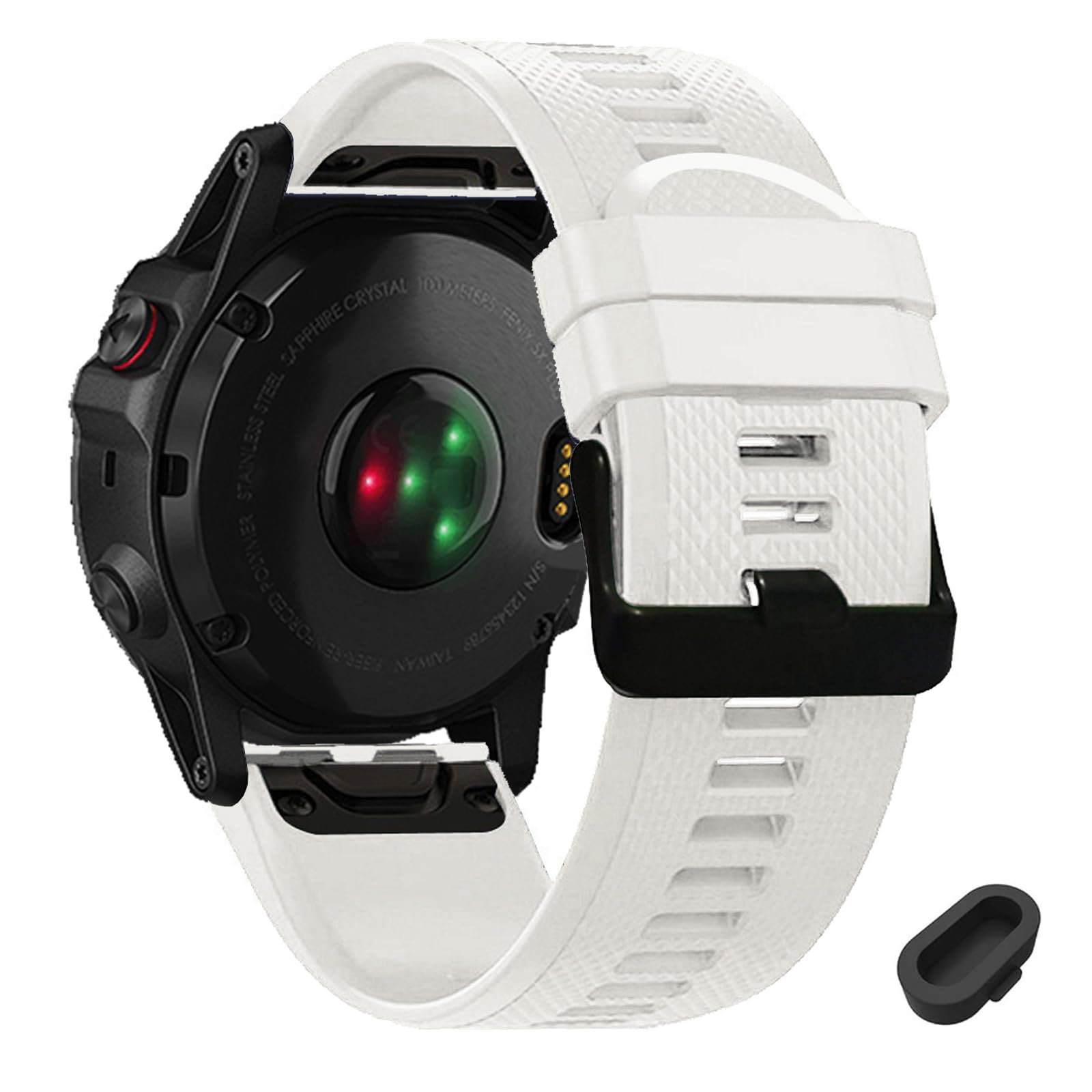 ThreeeggsCompatible with Fenix 6X Band, 26mm Easy-fit Silicone Watch Band Strap for Fenix 7X/Fenix 5X/5X Plus/Fenix 3/Fenix 6X Pro/Quatix 3/Descent MK2i Smartwatch Wristband