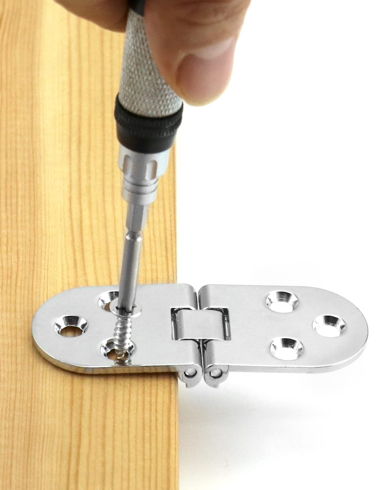QWORK® 4 Pezzi Pieghevole Flip Top Cerniera, Lega di Zinco, Cerniere della Porta e Viti, cerniere a ribalta Per Tavolo Pieghevole, Armadio