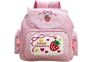 Kawaii Sugar Bunny Embroidery Strawberry Backpack for Sweet Girls