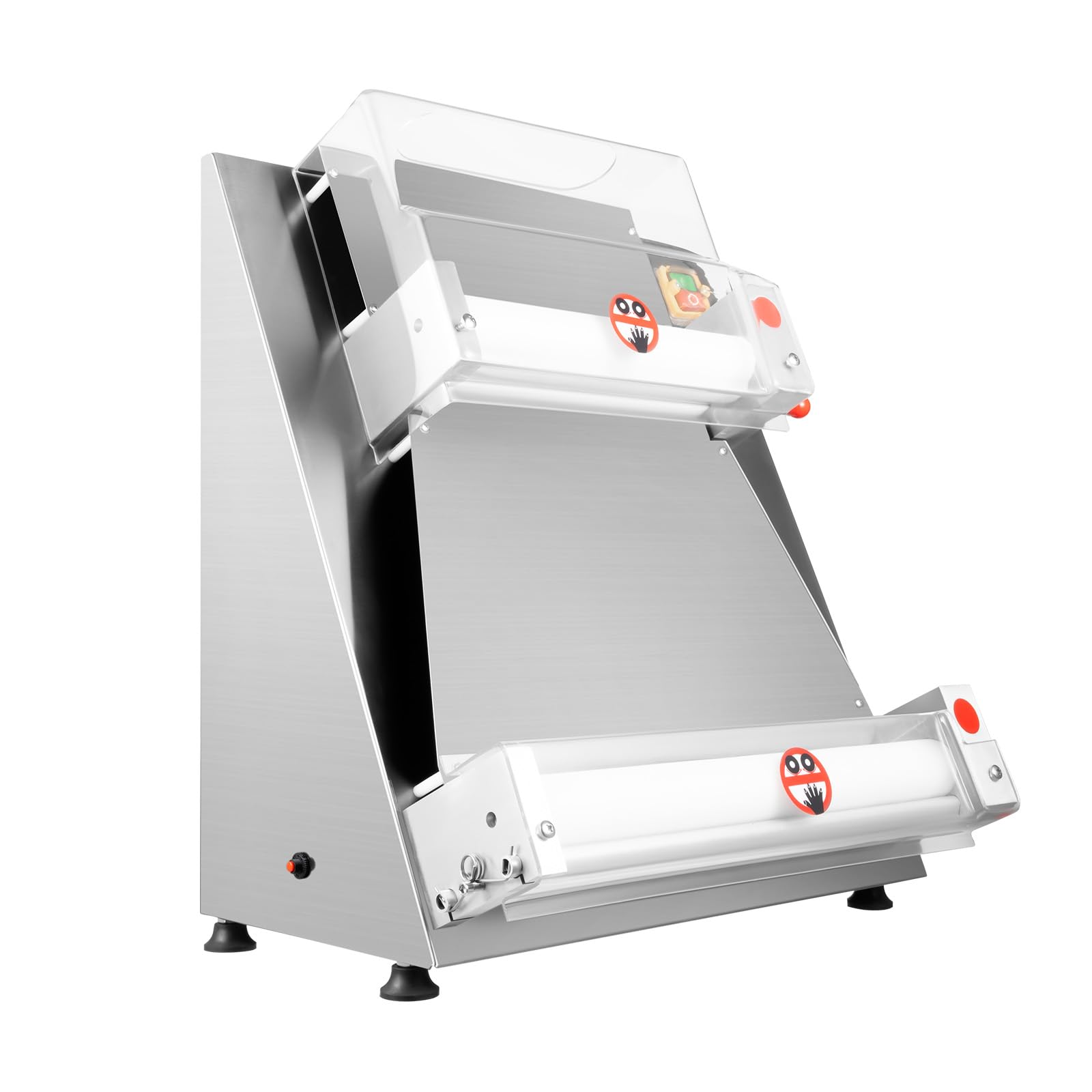 Pizza Dough Roller Sheeter,110V 4-15.74 Inches Pizza Size Semi-Automatic Commercial Dough Roller Sheeter,370W Commercial Electric Pizza Press Making Rolling Machine,Adjustable Thickness