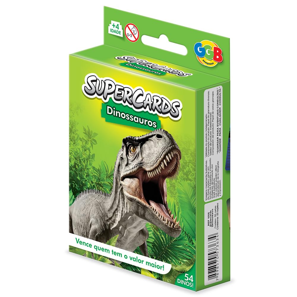 Jogo de Cartas Supercards Dinossauros GGB Plast : Amazon.com.br