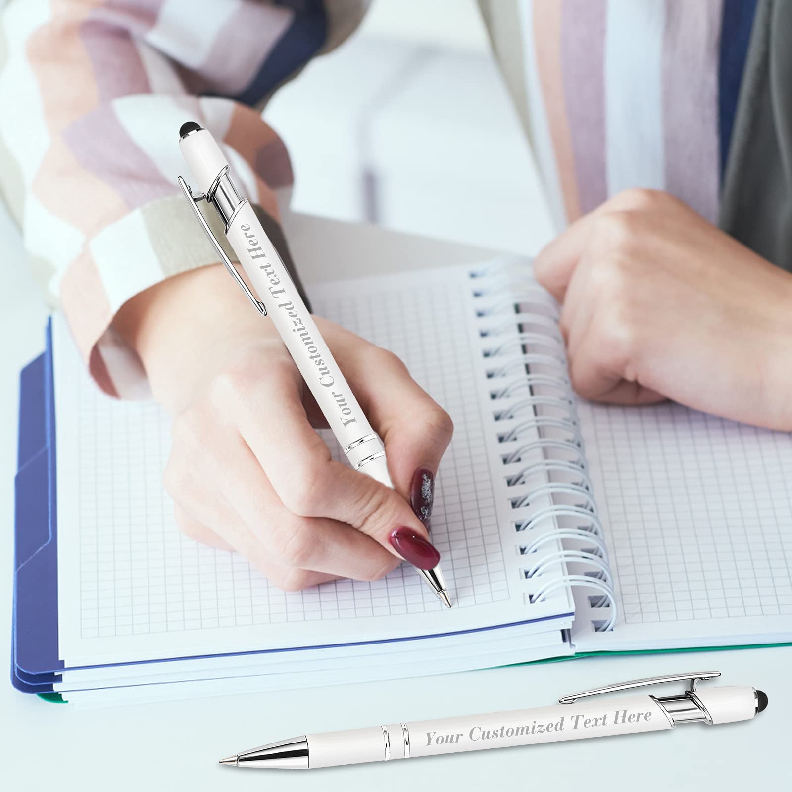 100 Pack Personalised Pens in Bulk with Stylus Tip - Image 6