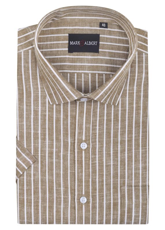Image of MARK & ALBERT Half Sleeves Regular Fit Formal Shirt for Men Grey