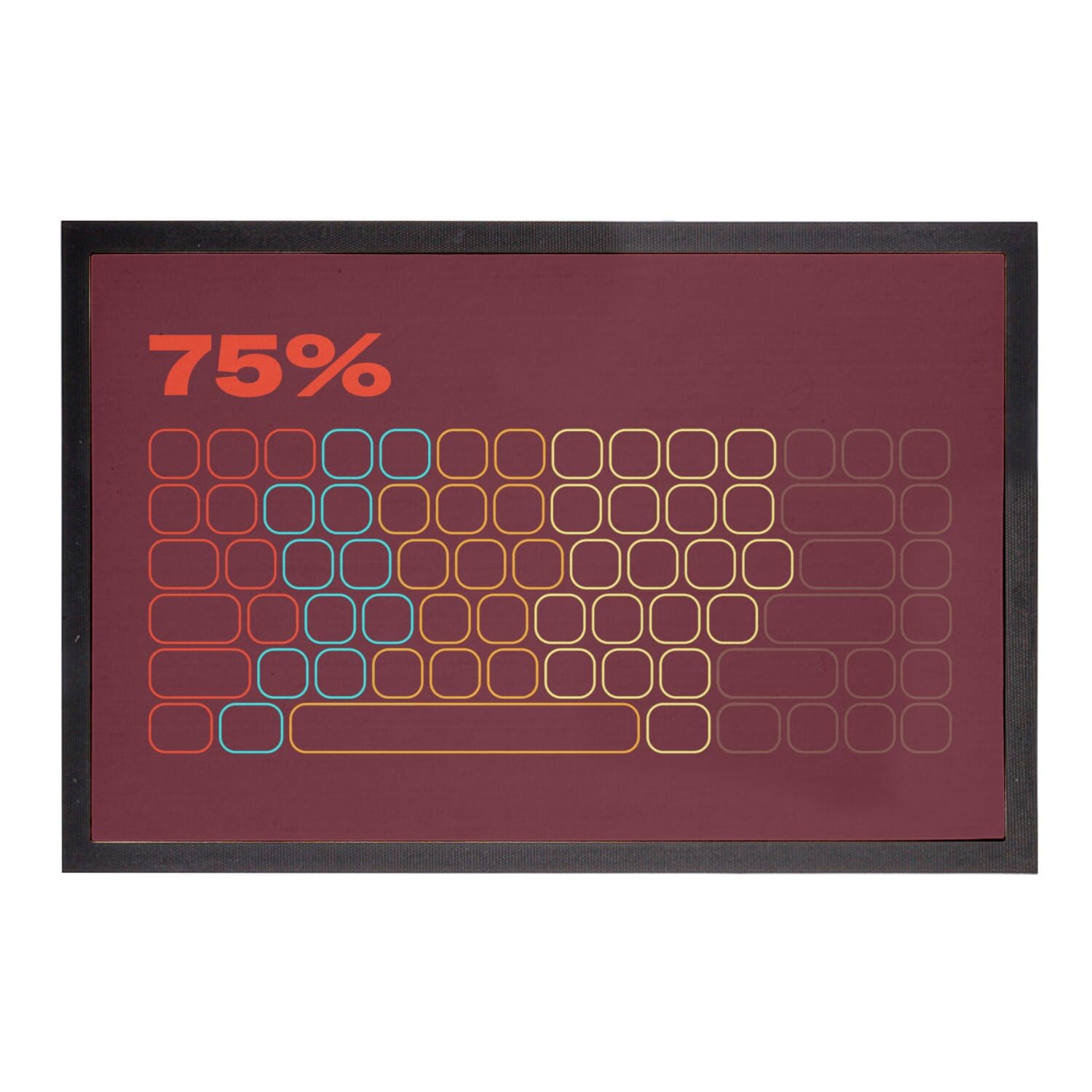 Paillasson Rouge Clavier Mécanique MKB 75 pour protéger le sol du bureau