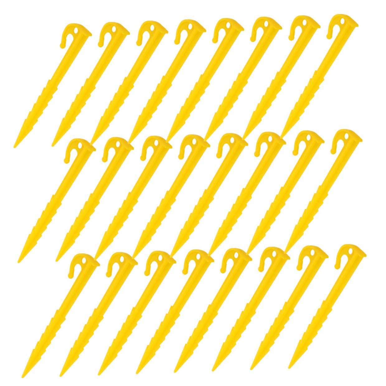 Estacas de plástico de 146 cm para camping y suelo de jardín | Pack de 50 uds