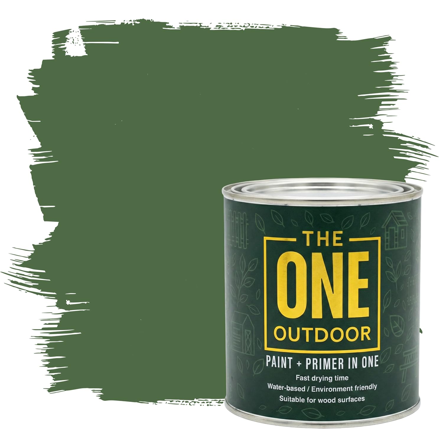 THE ONE Outdoor Paint - Dark Green, 2.5 Litre | Durable Exterior Paint for Wood, Metal & Masonry | Weather Resistant Finish