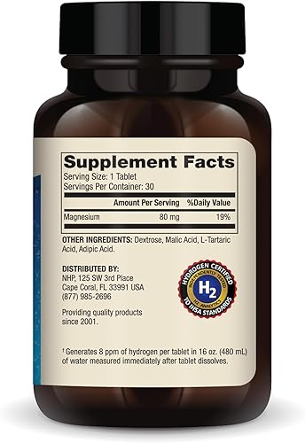 Vista 9 de Dr. Mercola Suplemento dietético de hidrógeno molecular H2, 90 porciones (90 tabletas), apoya la salud general, sin OMG, sin gluten, sin soya