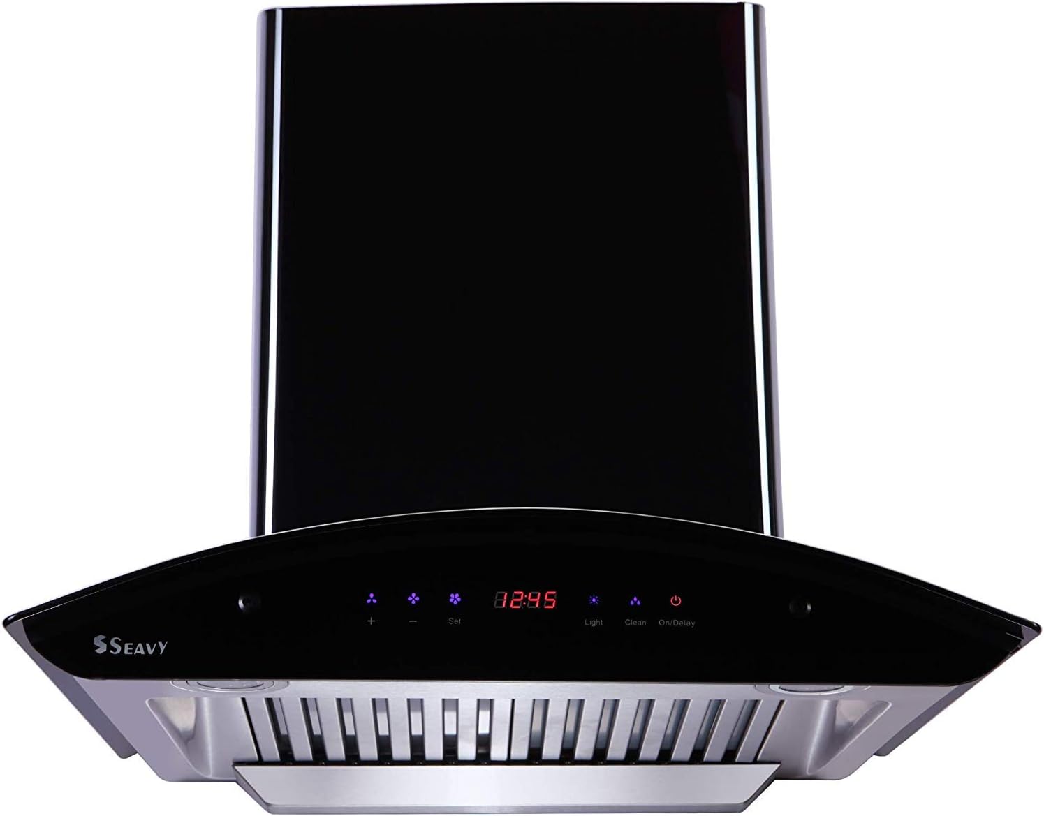 60cm 1200 m3/hr Auto Clean Chimney with Free Installation Kit (Ciaz Titanium Black 60, 2 Baffle Filter with SS Oil Cup, Touch Control, Black Glossy Finish)