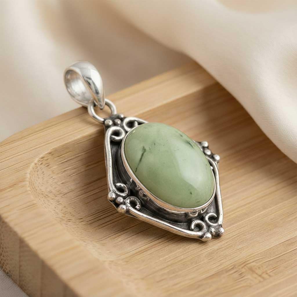 JEWELOPORIUM Boho Handmade Jewelry Chunky Natural Gemstone Labradorite, Turquoise, Crystal, Amethyst Oval 925 Sterling Silver Overlay Pendant Necklace For Women