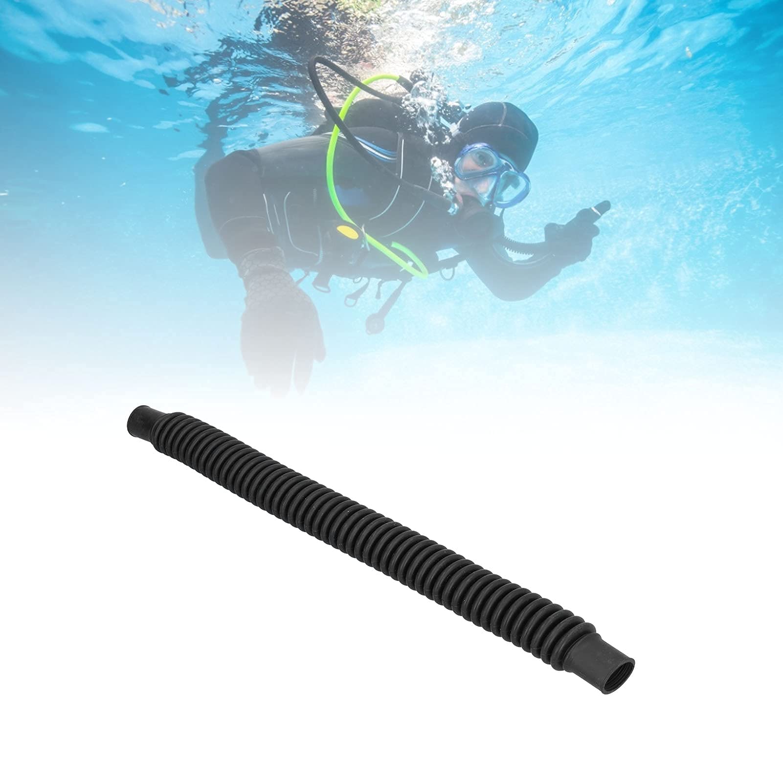 Alomejor Tauchen Runder Wellschlauch Lange Lebensdauer Tauchen Gewellter Inflatorschlauch für Tarierweste Jacket Sidemount BCD B(19in)