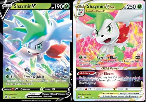 Shaymin V & VSTAR 014/172 Brilliant Stars – Lot de cartes Pokémon ultra rares