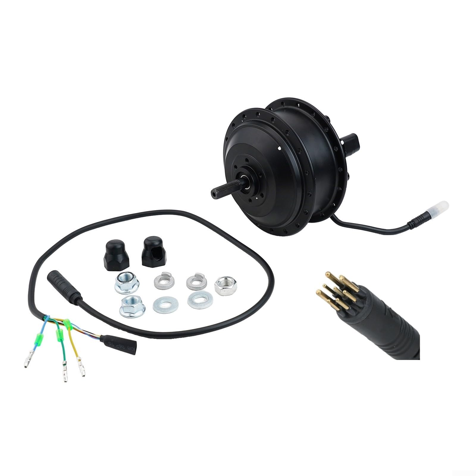 Motor de bicicleta eléctrica de 9 pines, 36 V 350 W, sin escobillas, kit de motor de tracción trasera con cable de motores de 9 pines para reemplazar el cubo de bicicleta eléctrica (36 V)