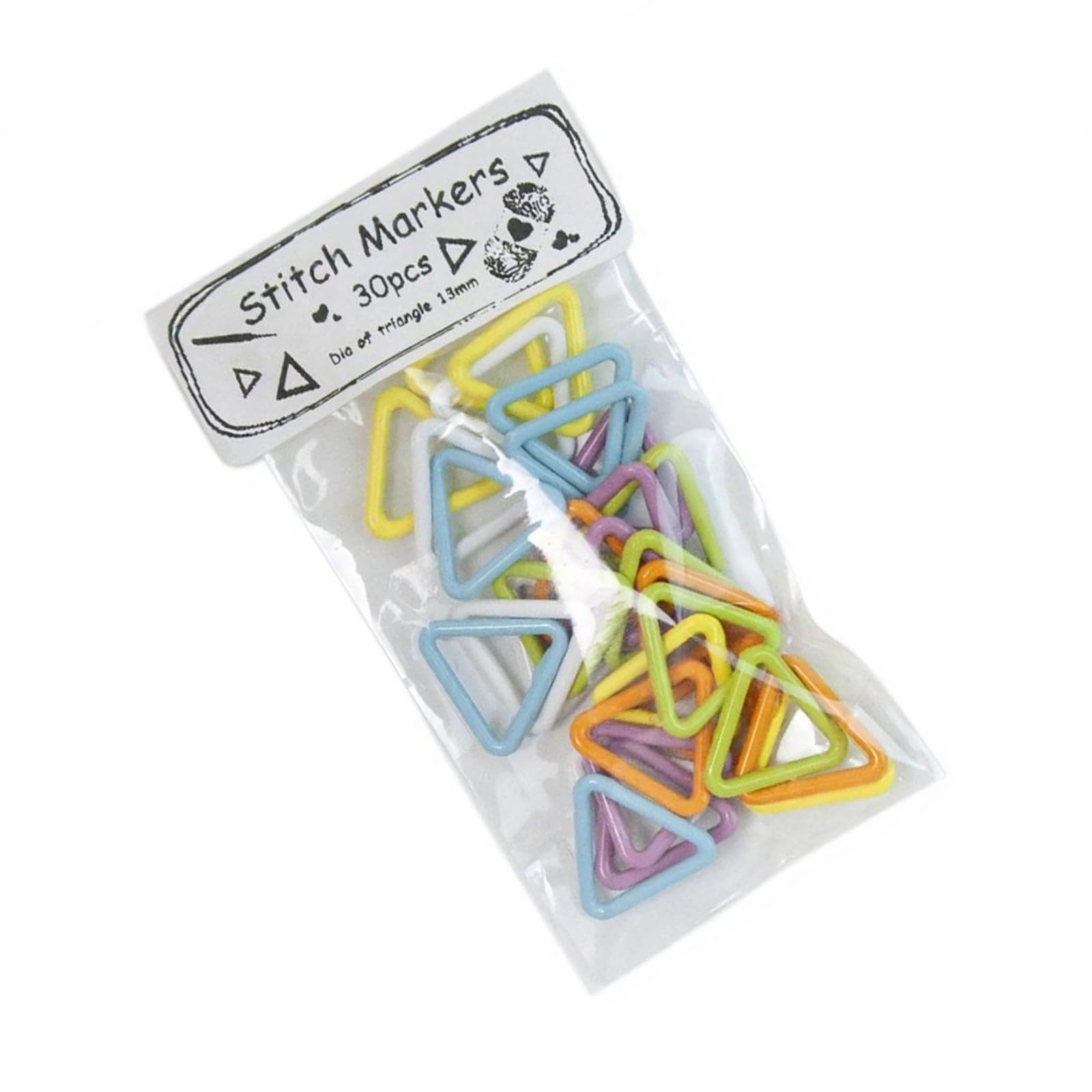 Zxfdsfdbnm 30Pcs Colored Triangular Metal Stitching Markers Rings Locking Stitching Clip for Sewing Knitting Yarn Project Crochet Thread Colorful Trilateral Knitting Metal Crochet Project