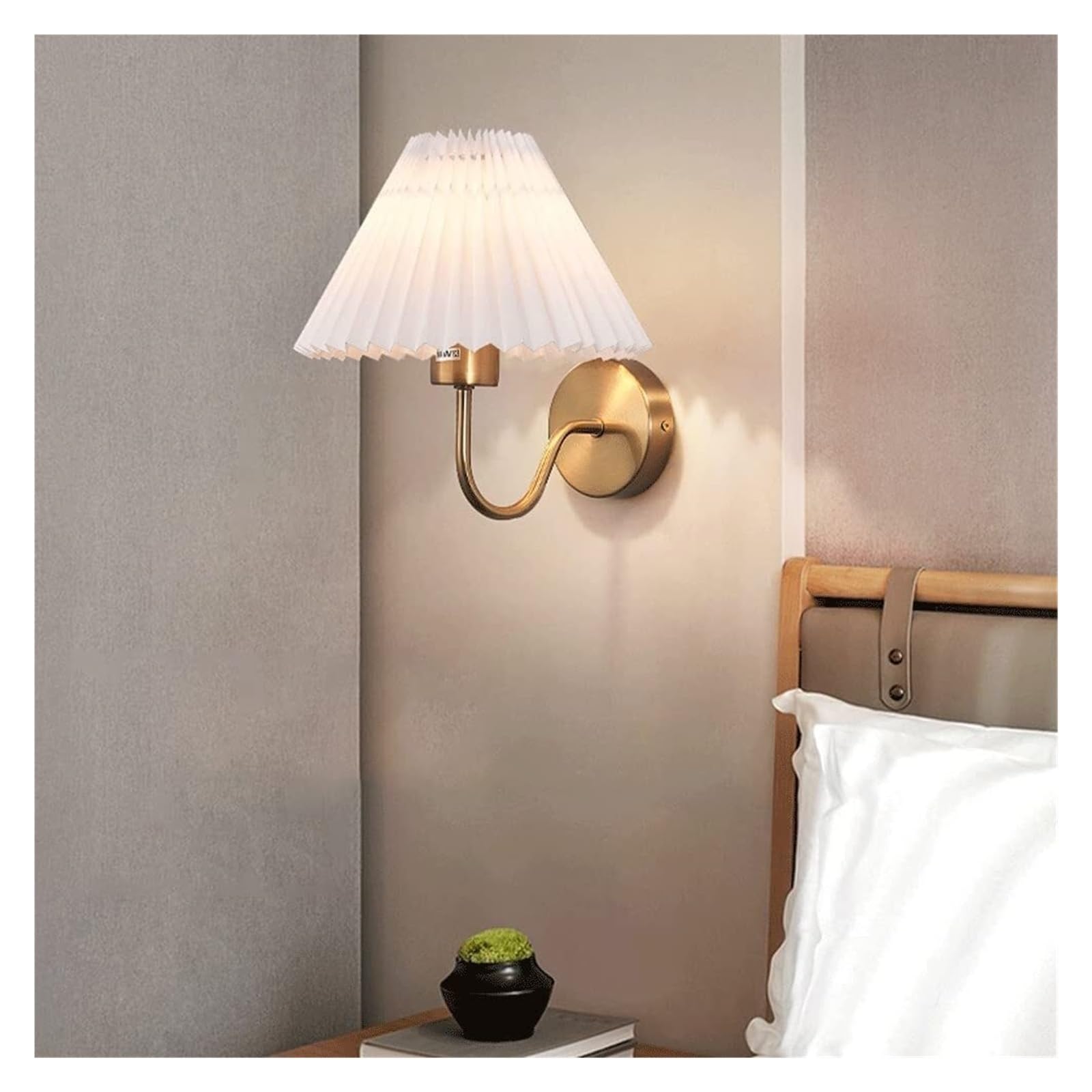 Elegante applique da parete con paralume in tessuto senza fili, alimentata a batteria, LED dimmerabile con telecomando, ricaricabile tramite USB, 3 modalità colore, set da 2, for camera da letto, sogg