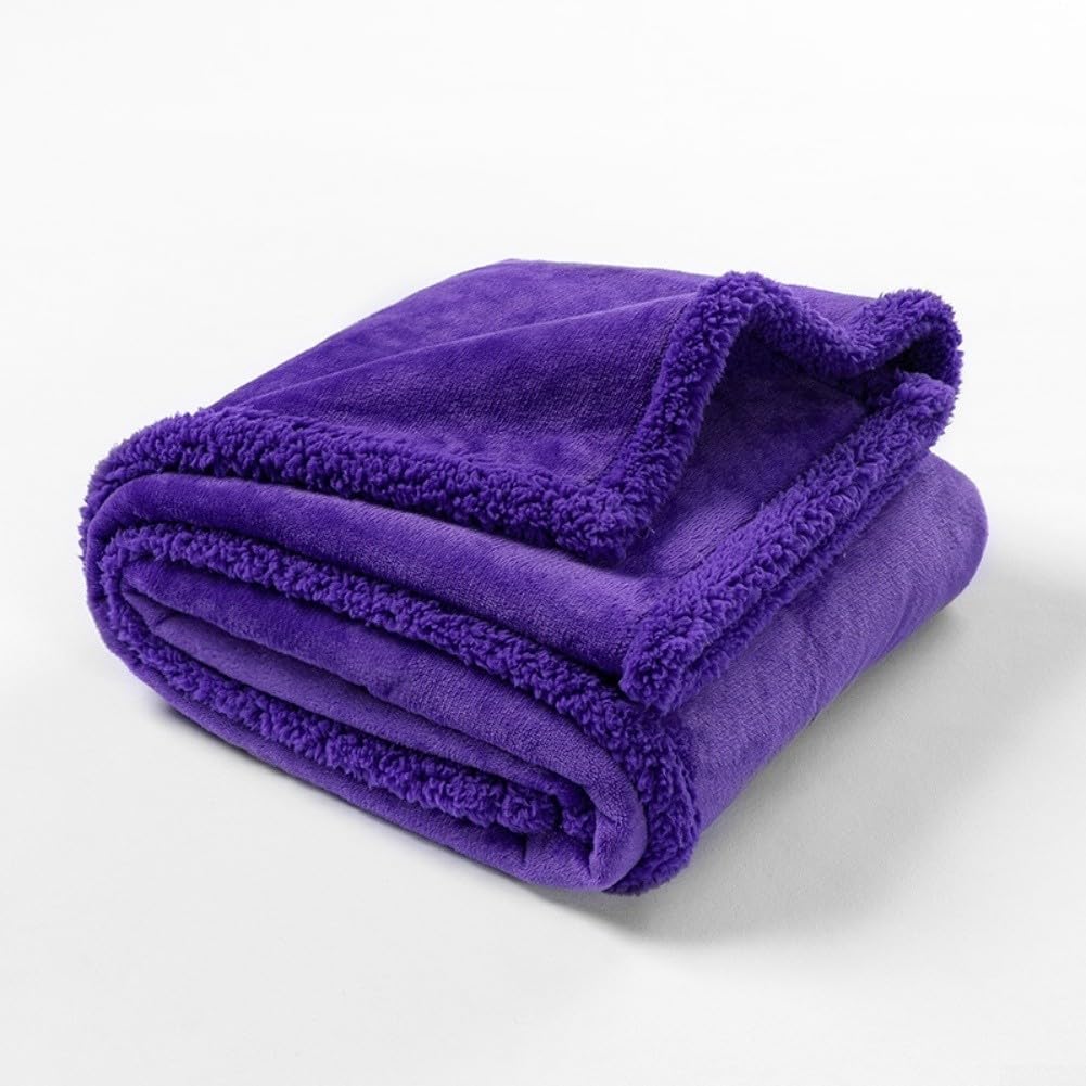 Couverture imperméable extra large 145 x 165 cm pour protection de canapé en polaire sherpa pour chiens chats couples lavable réversible