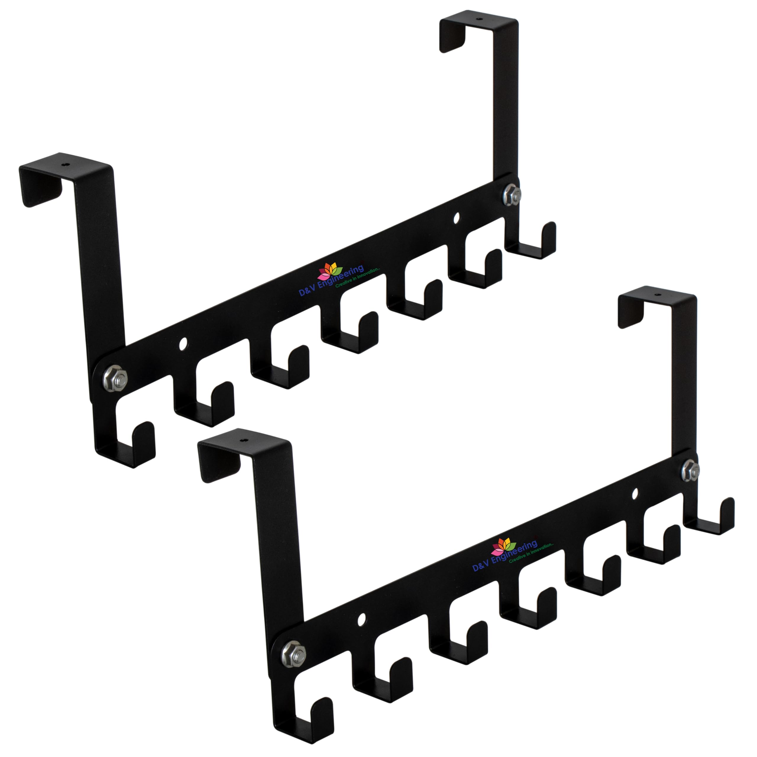 D&V Engineering Over The Door Hook Hanger | Heavy Duty Door Hanger for Clothes Without Drill | Towel Organizer for Bathroom | Suitable for Doors up to 35mm, Holds Upto 20kg (Pack of 2) (B0CL6FTMM2) Amazon Price History, Amazon Price Tracker