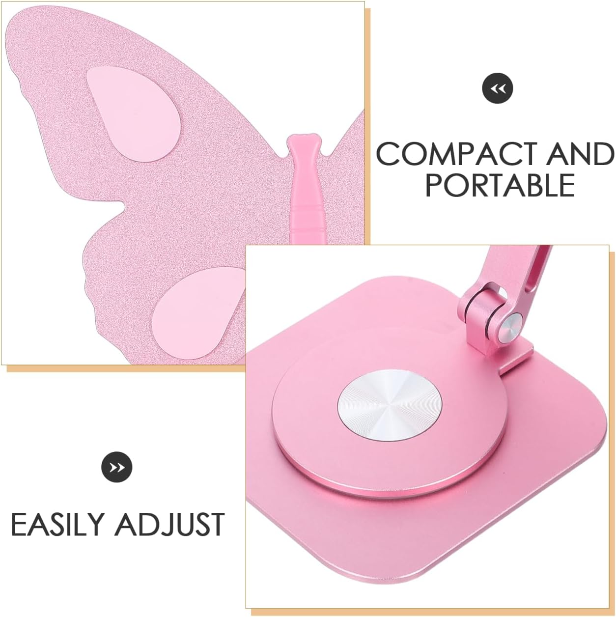 OSALADI Adjustable Foldable Phone Stand for Desk with 360 Rotation Portable Aluminum Alloy Mobile Phone Holder Compatible with Various Cellphones