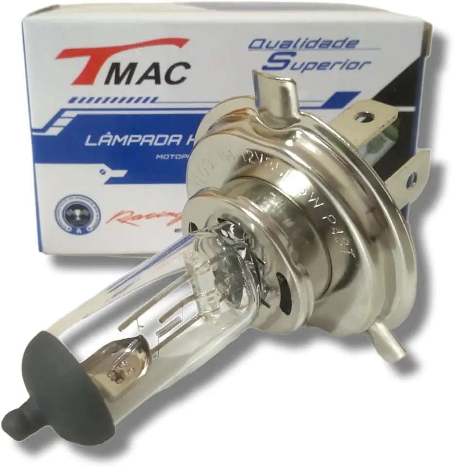 Lâmpada Halógena para Farol H4 Moto 35w Cristal Biodo Universal 125/160cc