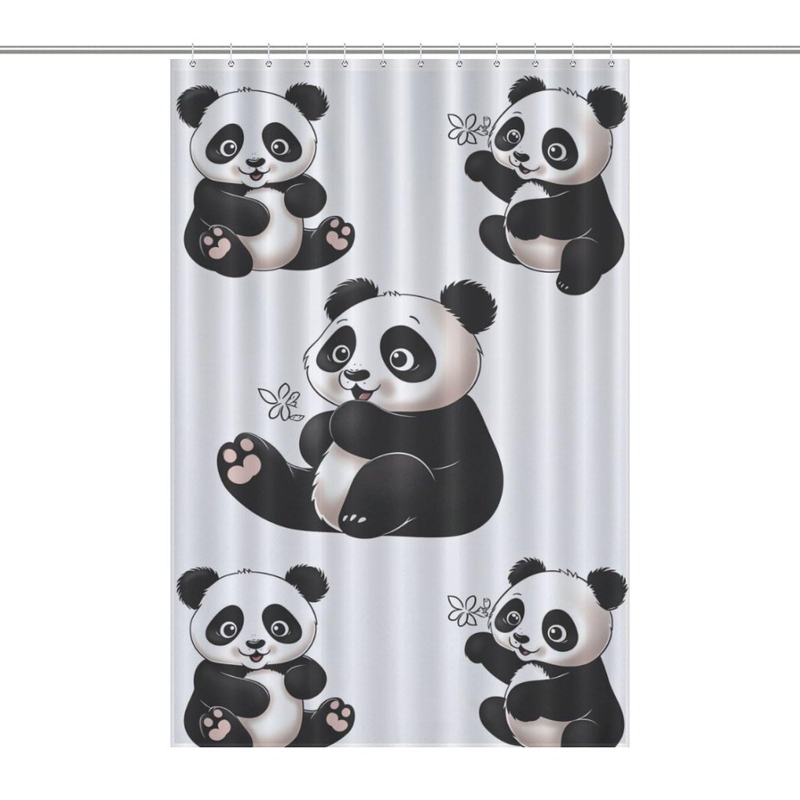 Rideau de douche panda ludique pour décorer la baignoire familiale et amuser les enfants