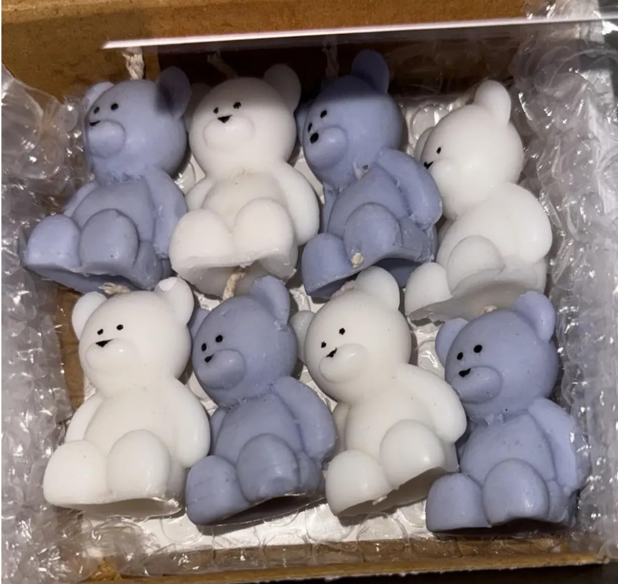 White Teddy Bear Decorative Candles, Handcrafted Design, Pack of Multiple