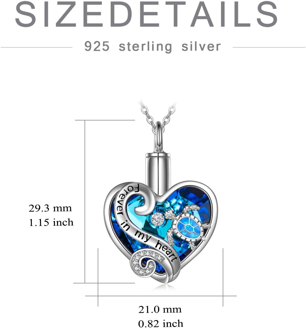 WINNICACA Urn Necklaces for Ashes Sterling Silver Cremation Jewelry for Ashes Urns for Human Ash Pendant Necklace with Funnel Filler Kit - Image 4