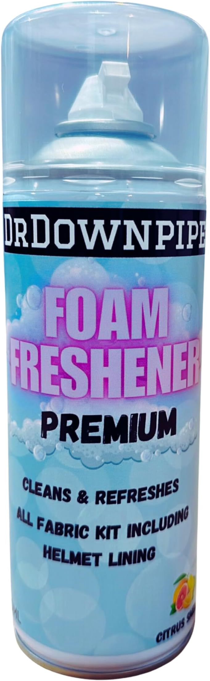 DrDownpipe Foam Freshener, 400 Millilitres - Instant Foaming Cleaner With Citric Scent - For Use On Motorcycle Helmet Liners, Pads, Gloves And Boots