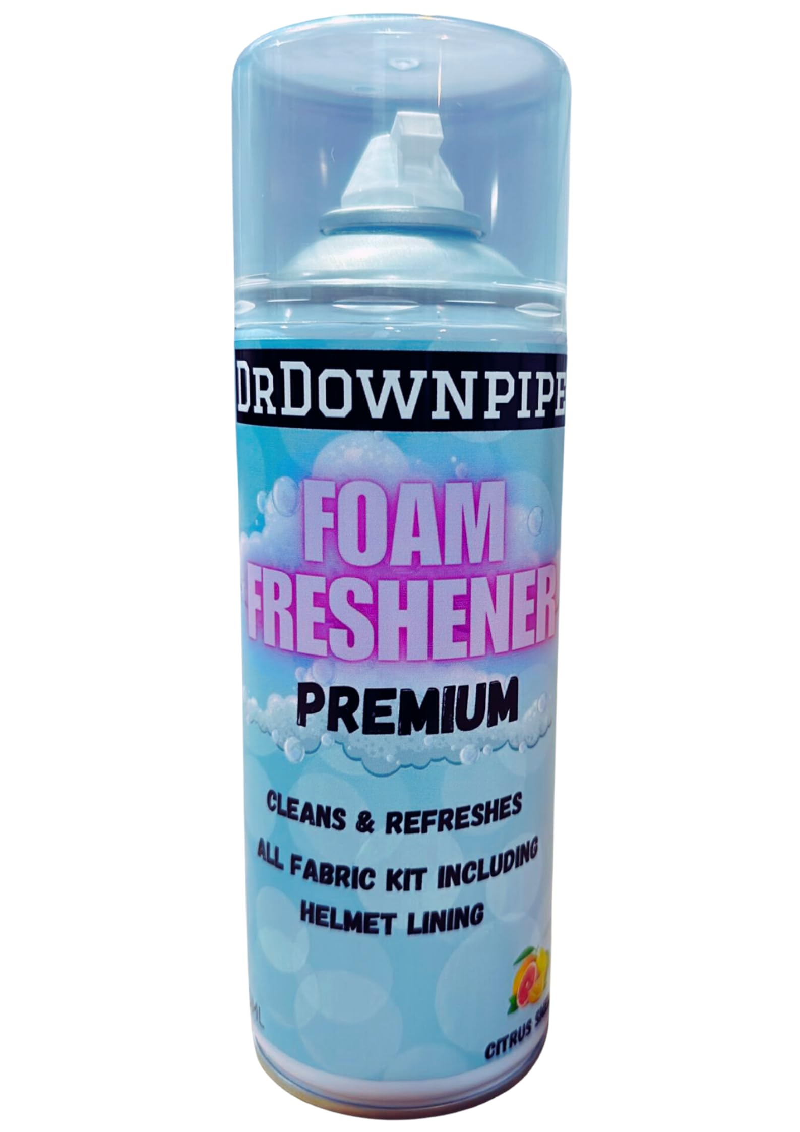 DrDownpipe Foam Freshener, 400 Millilitres - Instant Foaming Cleaner With Citric Scent - For Use On Motorcycle Helmet Liners, Pads, Gloves And Boots
