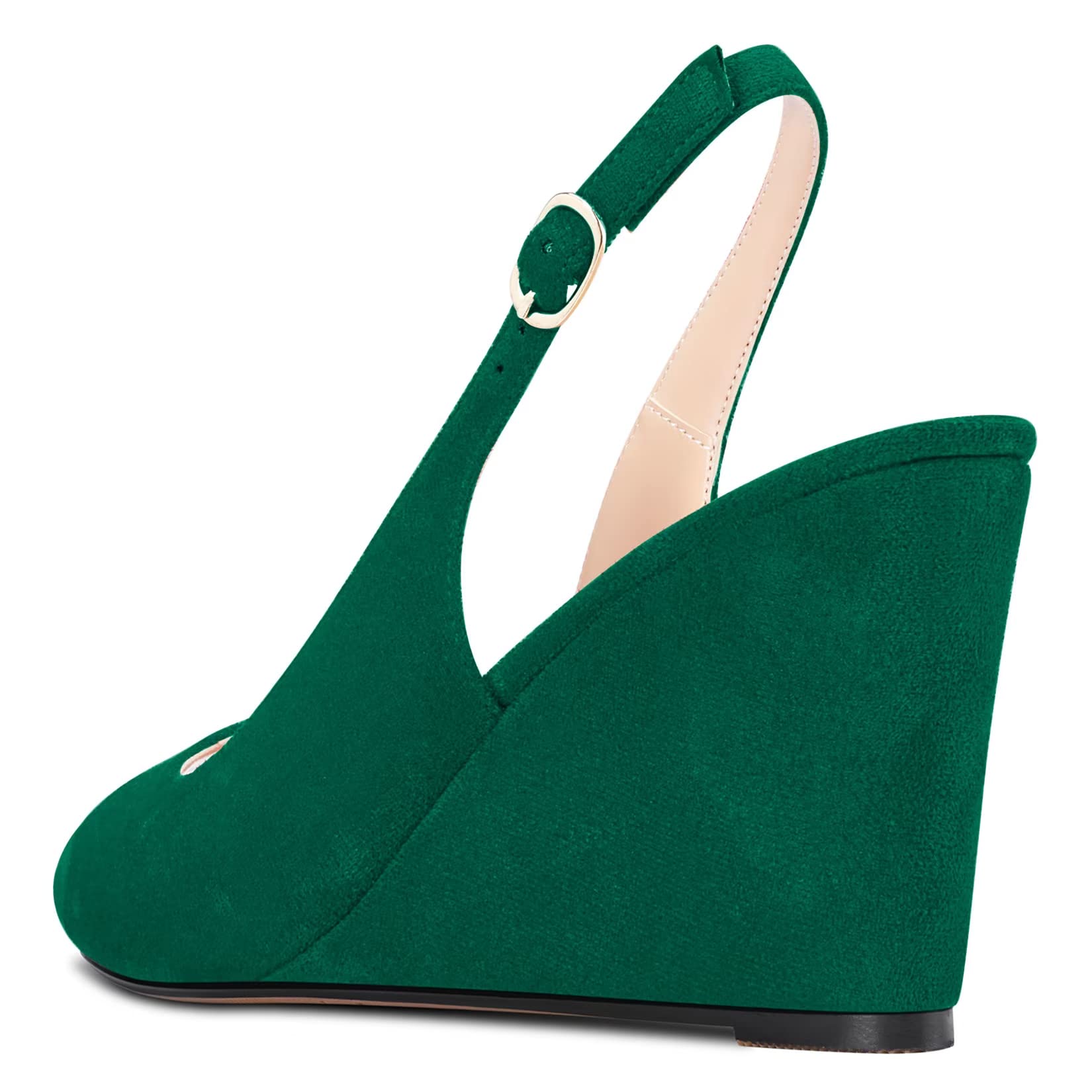 Castamere Mujer Alto High cuña esparto Heel Abierta Punta Sandalias Slingback Slip-on Cierre con Hebilla Oficina Fiesta Clásico Zapatos