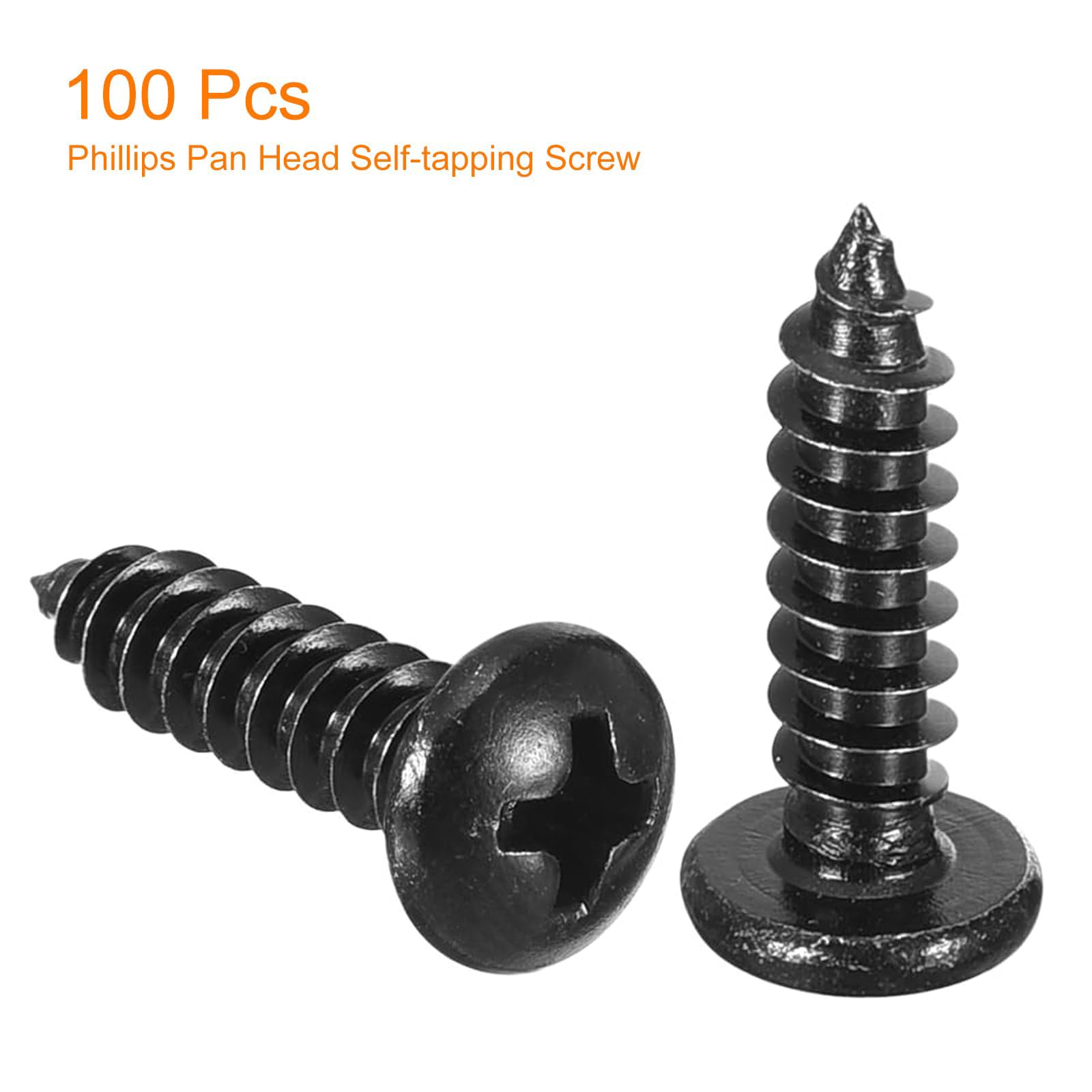 TA-VIGOR 100Pcs Self Tapping Screws, M4 Phillips Pan Head Screw, 16mm Round Head Tapping Screws - Image 3