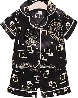 Alvivi Baby,Clothing,Baby Boys 0-24m,Sleepwear & Robes,Pyjama Sets Alvivi Baby Boys Girls Satin Silk Pajamas Short Sleeves Nightwear Summer Pjs Sleepwear Homewear