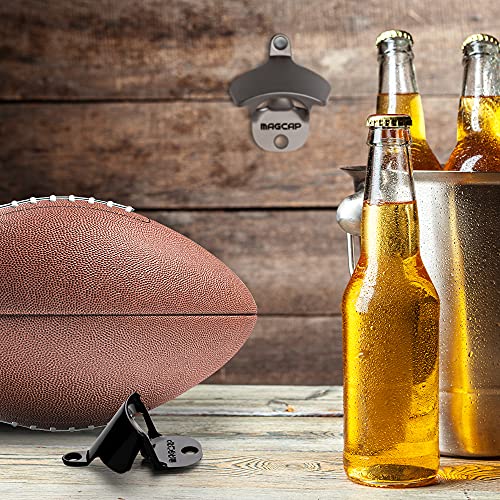 Magcap Outdoor Bottle Opener Wall Mounted - Style Magnetic Beer Bottle Opener That Catches Caps - Easy To Install And Incredibly Convenient (Gunmetal Black) #TOP6