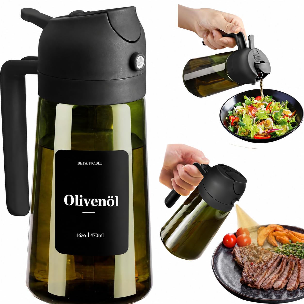 BETA NOBLE〖Verstärkte〗Ölsprüher zum Kochen