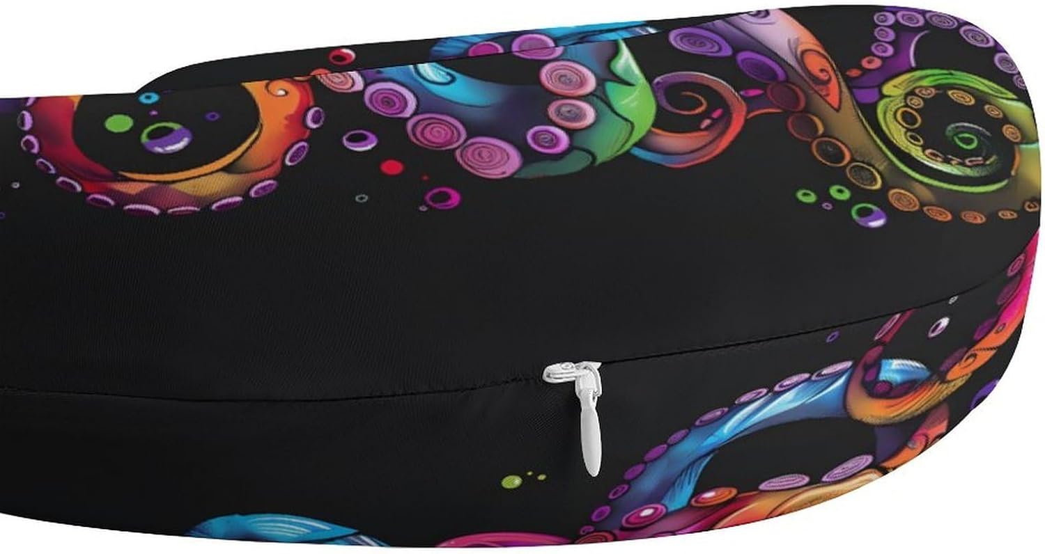 Elegant Colored Elegant Octopus Travel Pillow U Shape Neck Pillow Washable Pillowcase for Sleeping Chair