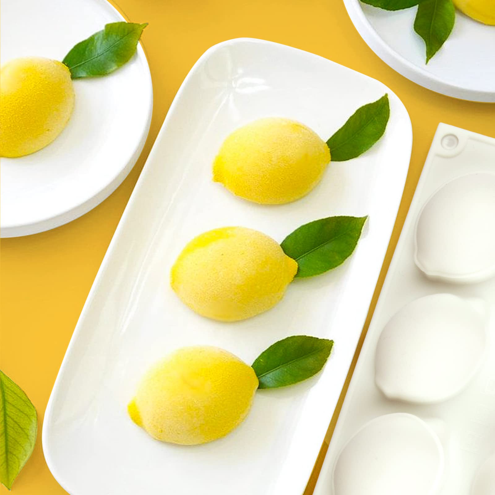 Silikonform Zitrone - Backform Für Schokolade & Mousse, 55x25mm Weiß