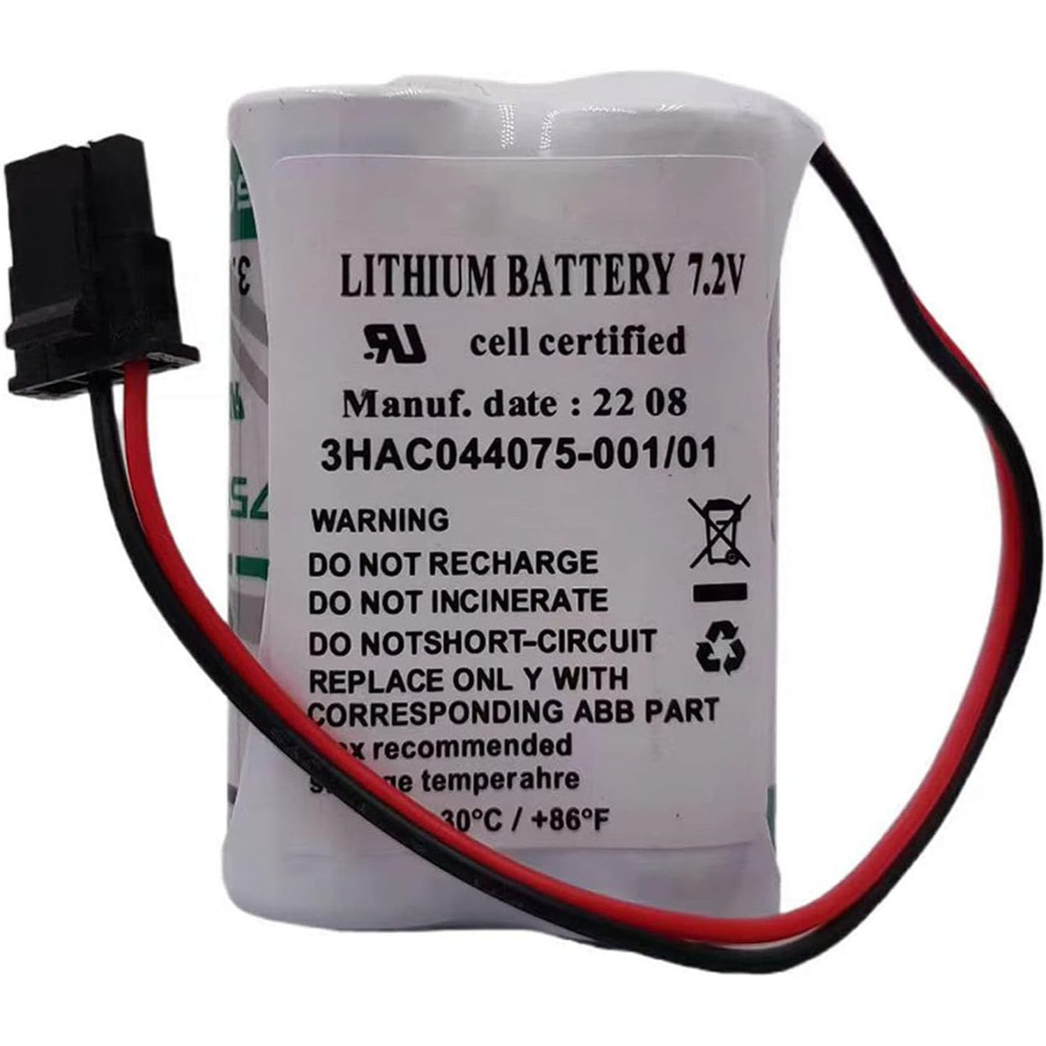 Amazon.com: 3HAC044075-001/01 Battery TA521 7.2V 3600mAh for ABB