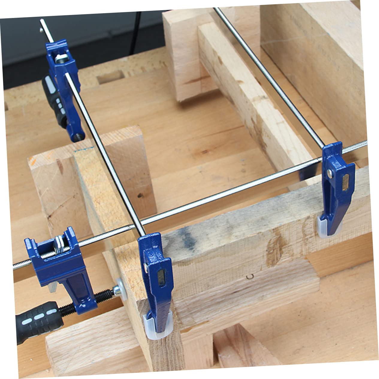 Abrazadera para Carpintería F de Barra 45 Cm Azul, Herramienta Manual de Sujeción Rápida, Compatible para Trabajos de Madera, Juego, Uso Profesional Diario