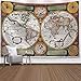 Navegación Mapa del mundo Tapiz montado en la pared Cojín para dormir Pared Tapiz retro Arte Toalla redonda Manta de playa Obersen Decoración del hogar Tapiz Fondo Tela Decoración Tela A4 150x150cm