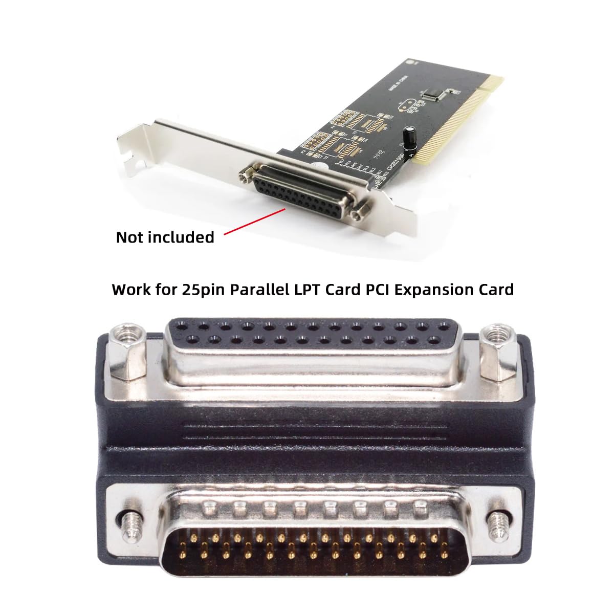 CY Adaptador DSUB Paralelo LPT AES/EBU DB25pin tuerca macho a hembra Tornillo adaptador de extensión DB macho acodado 90 grados hacia arriba