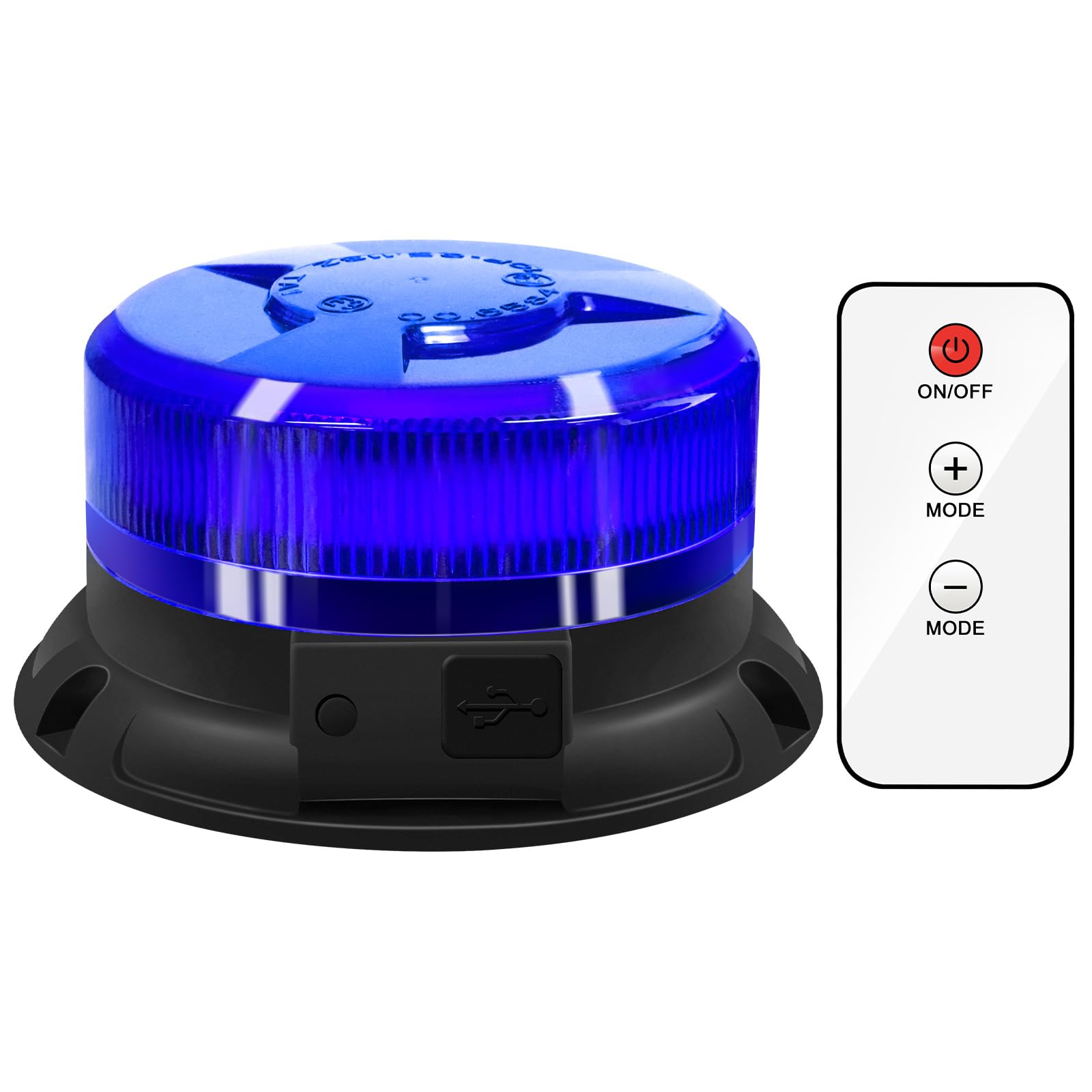 antom Rotativo Luz LED estroboscópica inalámbrico Con mando a distancia 12V-24V azul Luz de emergencia de magnético con tractores, carros de golf, UTV