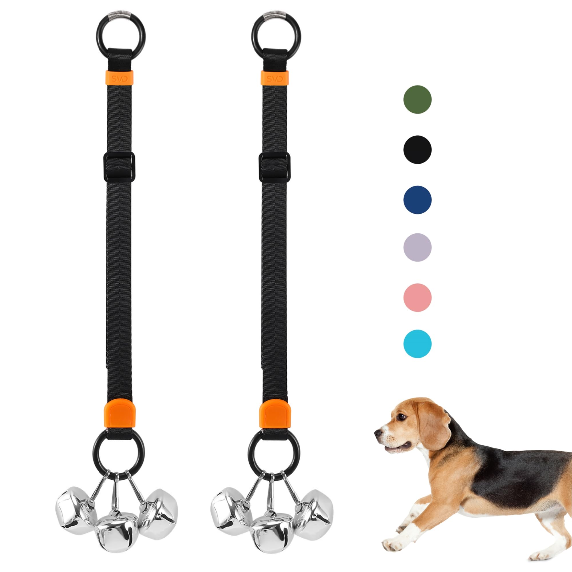 SVD.PET 2 Packs Dog Doorbells to Go Outside for Potty Training, Puppy Dog Bells with Hanging Ring Attachable to Door Knob or Anywhere Near The Door,