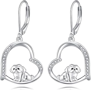 Tier Herz Ohrringe 925er Sterling Silber Tier Schmuck für Frauen Mädchen Freunde Geburtstagsgeschenk