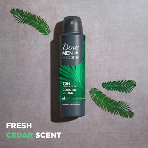 DOVE MEN + CARE Dry Spray Antiperspirant Coastal Cedar 3.8 oz 4 Count - image 3