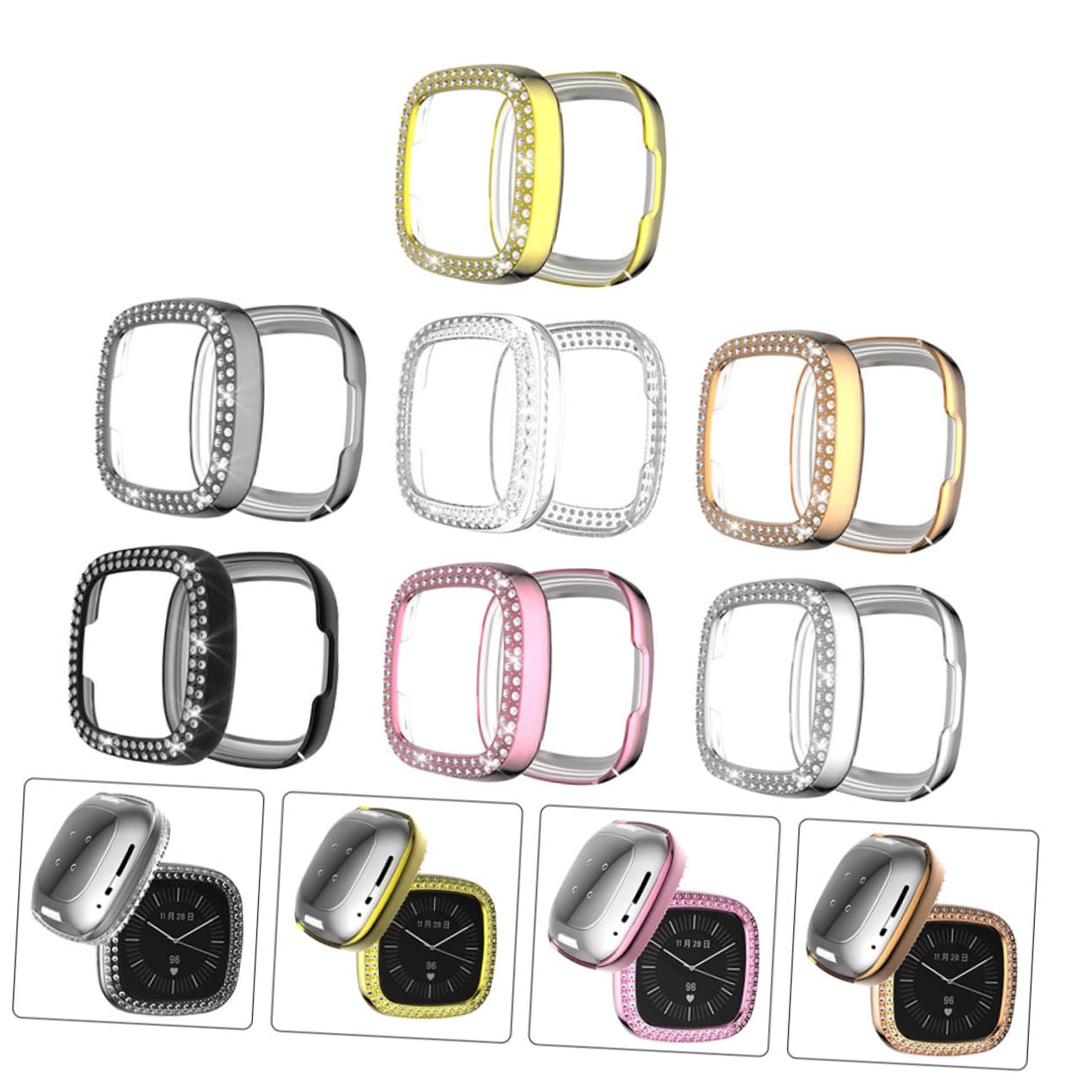 OSALADI 21pièces Boîtier De Montre Protecteur Compatible avec Sense Complète Éclatante Pc Transparent