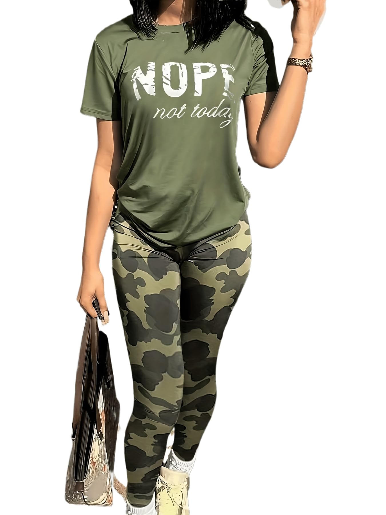 TOPONSKY Women Two Piece Workout Outfits Sports Long-Pants & Short-Top Sets